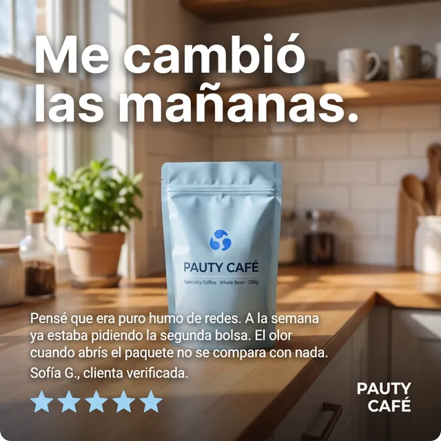 Creatividad generada con IA con un template de Pauty
