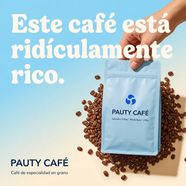 Creatividad generada con IA con un template de Pauty