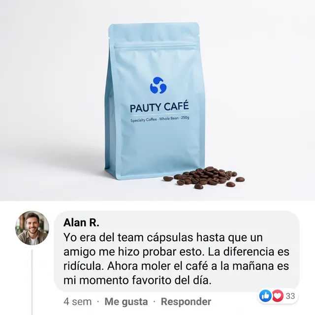 Creatividad generada con IA con un template de Pauty
