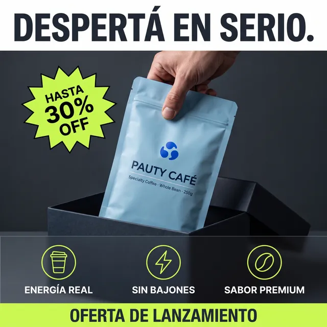 Creatividad generada con IA con un template de Pauty